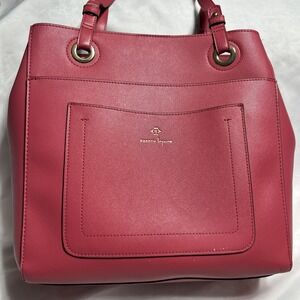 Nannette Lepore Pink Faux Leather Shoulder Tote Bag Purse